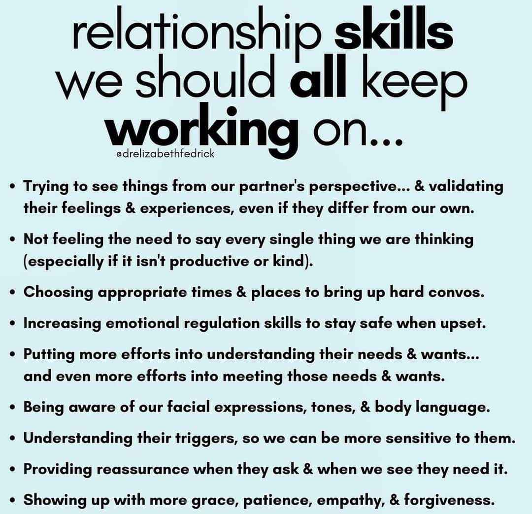 &quot;relationship skills we should all keep working on&quot; @drelizabethfedrick